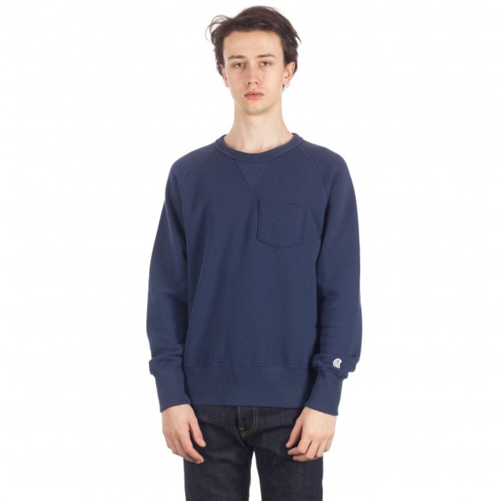 Champion x Todd Snyder Men's Navy Blue Midweight Pocket Sweatshirt Size XL